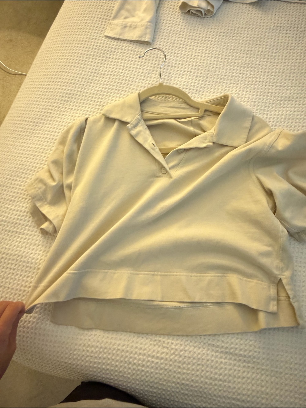 🗽lululemon athletica Cropped Polo in Soft Cream